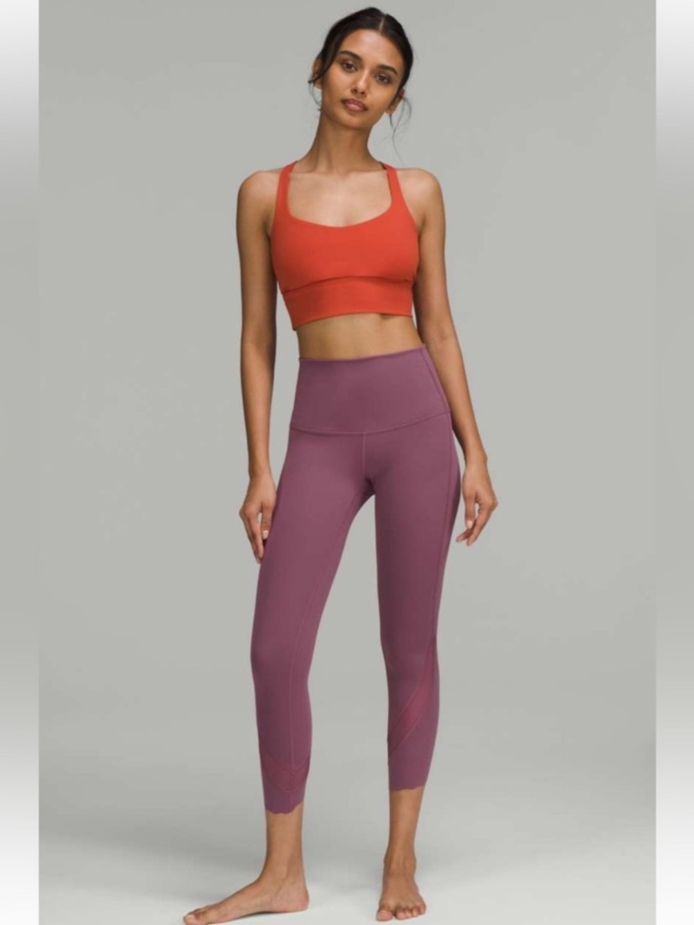 Lululemon Wunder Train High-Rise Crop 23" in Vintage Plum Purple Pink Size 4